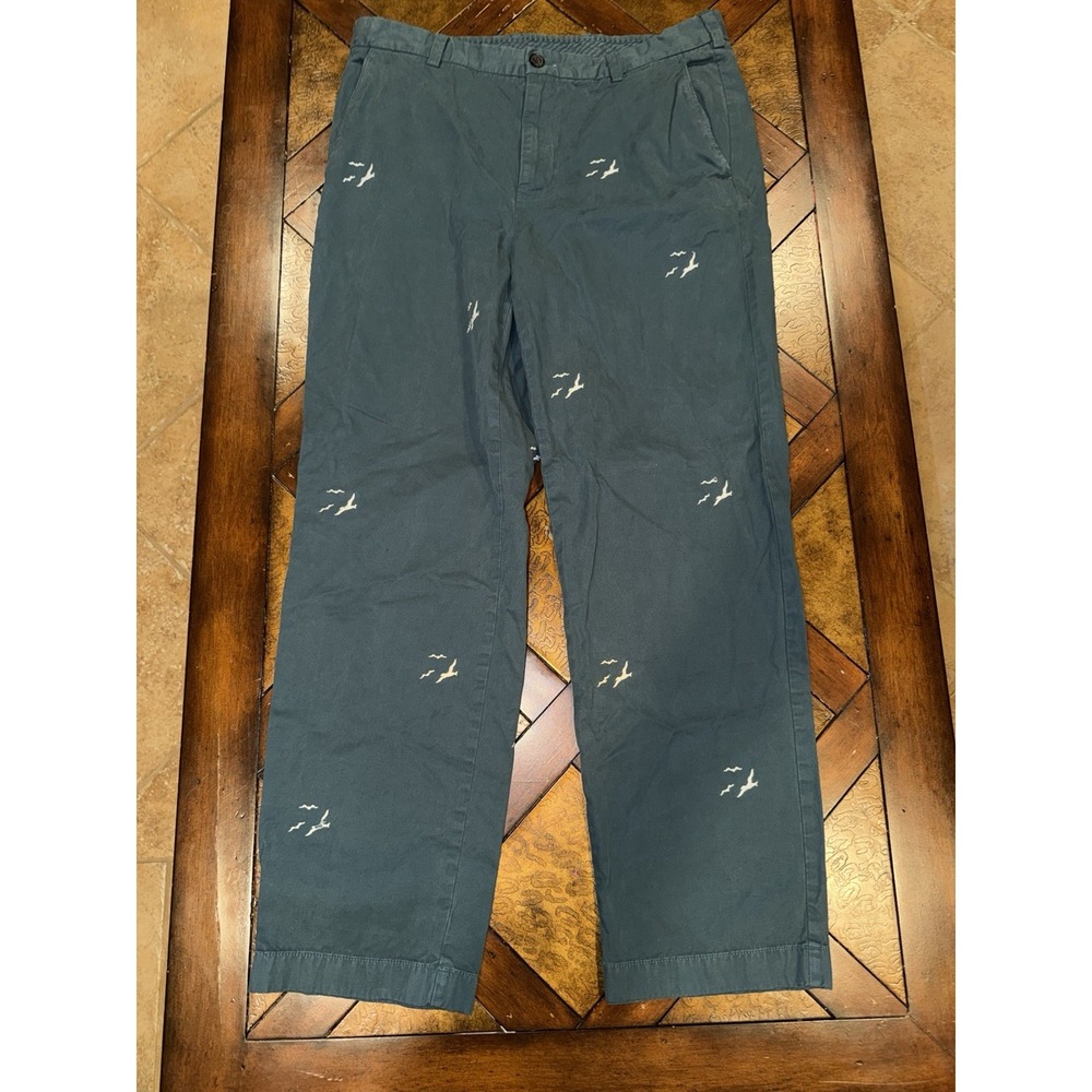 Brooks Brothers Mens Clark Fit Seagull Embroidered Chinos Green 34x30 Classy